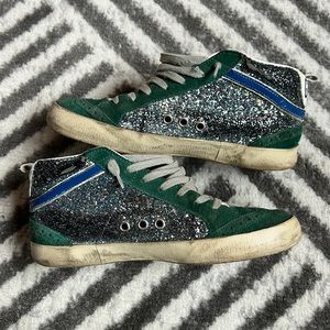 Golden Goose Midstar Green Glitter - Rare and HTF